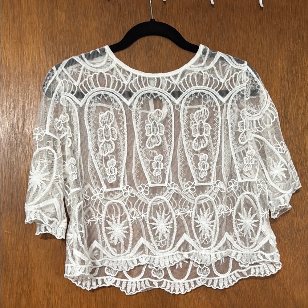 Elegant White Lace Top